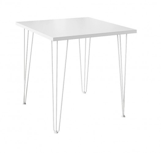 Стол для кафе Крис 750х750 ЛДСП белый\опоры белые