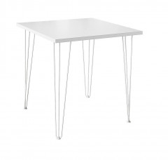 Стол для кафе Крис 750х750 ЛДСП белый\опоры белые