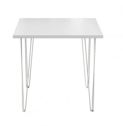 Стол для кафе Крис 750х750 ЛДСП белый\опоры белые