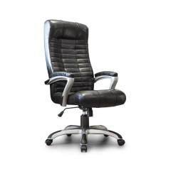 Кресло руководителя Атлант экокожа черный ТГ CH-XI, пласт серый ИМ