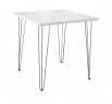 Стол для кафе Крис 750х750 ЛДСП белый\опоры хром