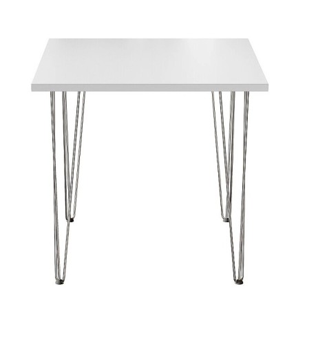 Стол для кафе Крис 750х750 ЛДСП белый\опоры хром
