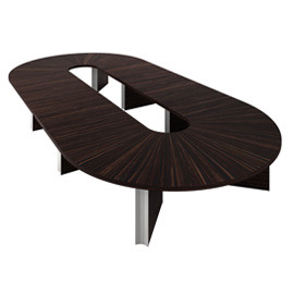 Стол для переговоров полукруглый 620*300*73, шпон