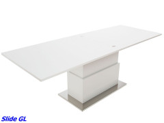 Стол-трансформер Slide GL (Белый глянец)