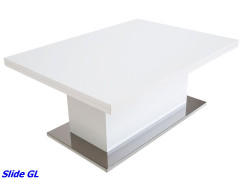 Стол-трансформер Slide GL (Белый глянец)
