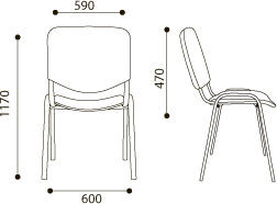 Стул Изо черный кож/зам
