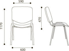 Стул Изо черный кож/зам