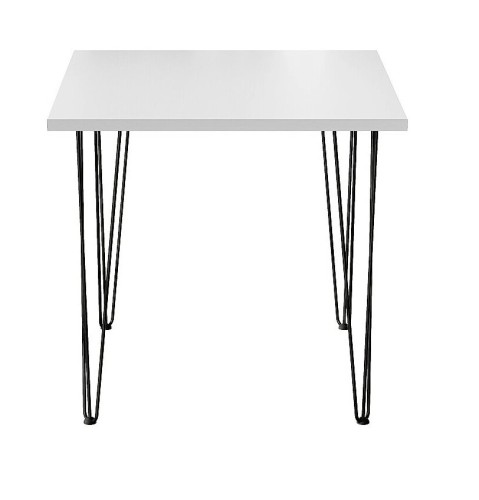 Стол для кафе Крис 750х750 ЛДСП белый\опоры черные