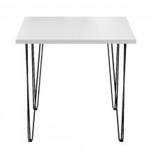 Стол для кафе Крис 750х750 ЛДСП белый\опоры черные