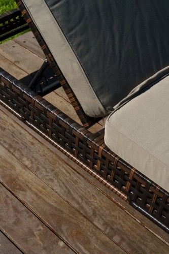 Шезлонг-лежак из иск ротанга Киото темно-коричневый BF