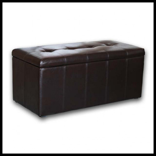 Банкетка-Пуф Лонг Коричневая Кожа