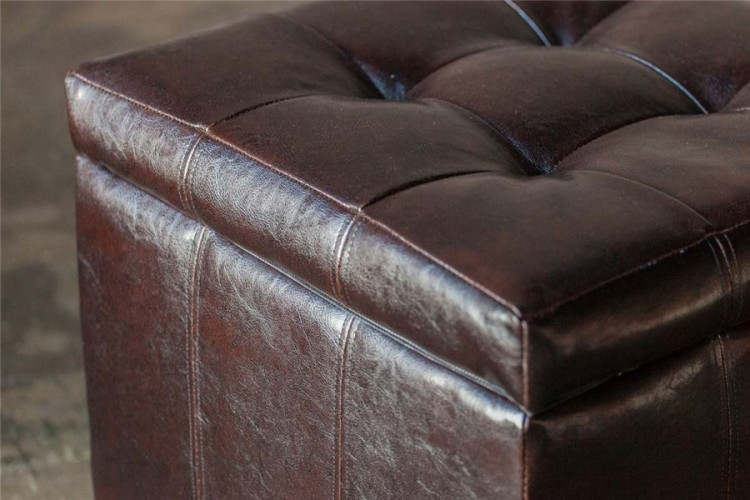 Банкетка-Пуф Лонг Коричневая Кожа