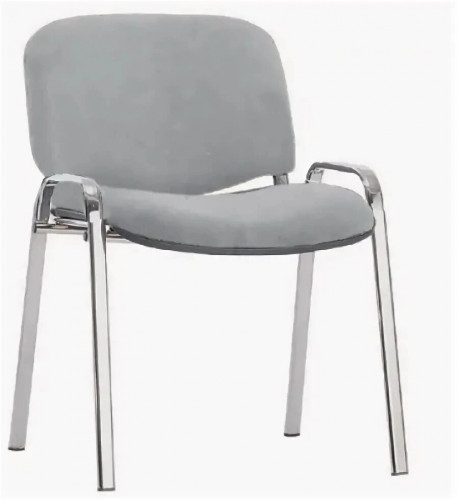 Стул для посетителей ИЗО хром кожзам V28 св. серый
