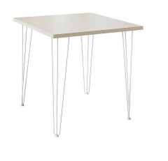 Стол для кафе Крис 750х750 ЛДСП беж\опоры белые