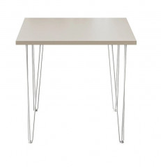 Стол для кафе Крис 750х750 ЛДСП беж\опоры белые