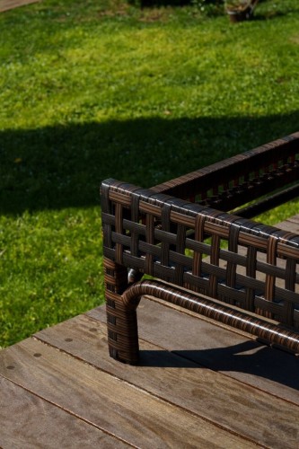 Шезлонг-лежак из иск ротанга Корсика темно-коричневый BF