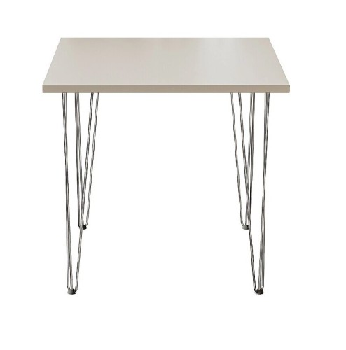 Стол для кафе Крис 750х750 ЛДСП беж\опоры хром