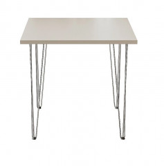 Стол для кафе Крис 750х750 ЛДСП беж\опоры хром