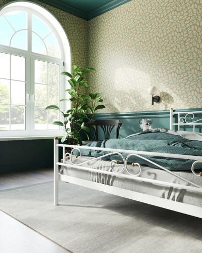 Кровать с изножьем "Франческа"  (160х200/ноги металл/цвет Белый)