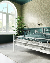 Кровать с изножьем "Франческа"  (160х200/ноги металл/цвет Белый)