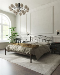 Кровать "Глэдис" без изножья (140х200/ноги металл/цвет Коричневый бархат)