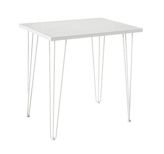 Стол для кафе Крис 800х590 ЛМДФ белый\опоры белые