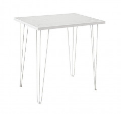 Стол для кафе Крис 800х590 ЛМДФ белый\опоры белые