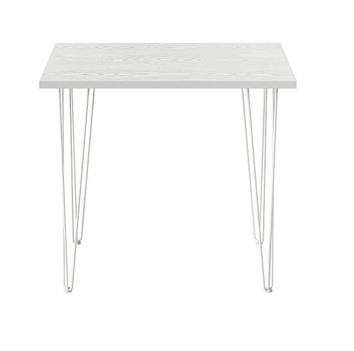 Стол для кафе Крис 800х590 ЛМДФ белый\опоры белые