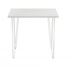 Стол для кафе Крис 800х590 ЛМДФ белый\опоры белые