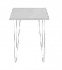 Стол для кафе Крис 800х590 ЛМДФ белый\опоры белые