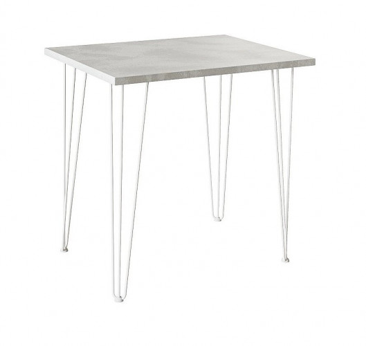 Стол для кафе Крис 800х590 ЛМДФ камень\опоры белые