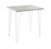 Стол для кафе Крис 800х590 ЛМДФ камень\опоры белые