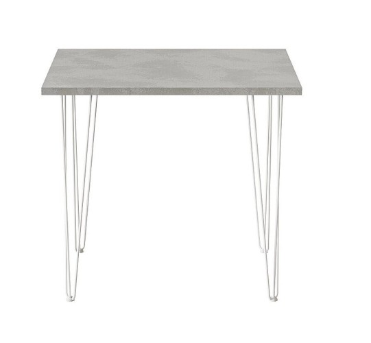 Стол для кафе Крис 800х590 ЛМДФ камень\опоры белые