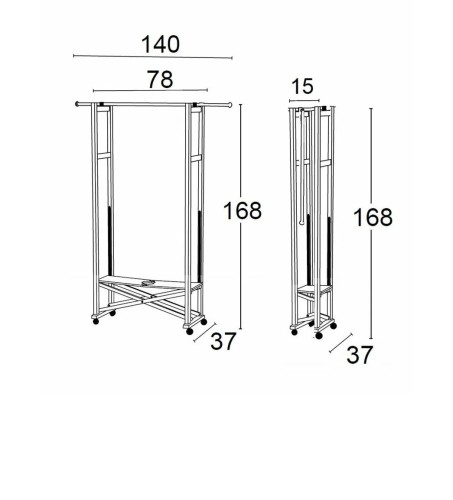Вешалка напольная -штанга для одежды Arredamenti - ELIOS черный
