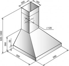 Кухонная вытяжка Вента (60П-430-ПЗЛ УХЛ 4,2/ антрацит-рейлинг бронза) ELIKOR (841130)