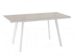 БОРГ-120(160)х80 стол раздвижной со стеклом, Латте/Белый