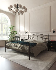 Кровать с изножьем "Глэдис" (140х200/ноги металл/цвет Коричневый бархат)