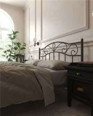 Кровать с изножьем "Глэдис" (140х200/ноги металл/цвет Коричневый бархат)