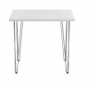 Стол для кафе Крис 800х590 ЛМДФ белый\опоры хром