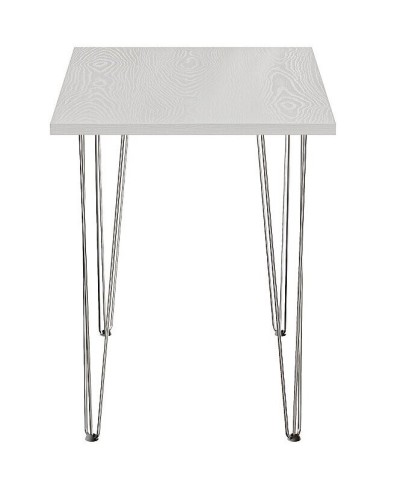 Стол для кафе Крис 800х590 ЛМДФ белый\опоры хром