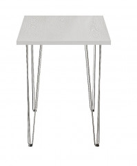 Стол для кафе Крис 800х590 ЛМДФ белый\опоры хром