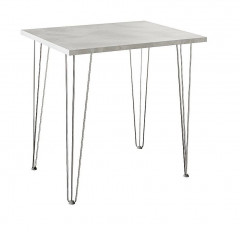 Стол для кафе Крис 800х590 ЛМДФ камень\опоры хром