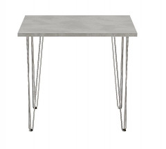 Стол для кафе Крис 800х590 ЛМДФ камень\опоры хром
