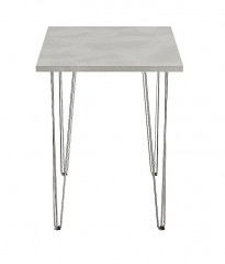 Стол для кафе Крис 800х590 ЛМДФ камень\опоры хром