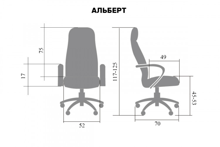 Кресло руководителя Альберт экокожа черная ДТГ хром ИМ