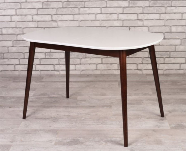 Стол овальный Алиса-1200  (белый/темный) раздвижной