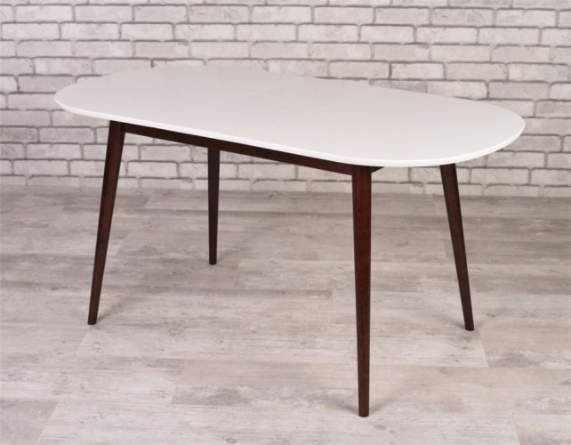 Стол овальный Алиса-1200  (белый/темный) раздвижной