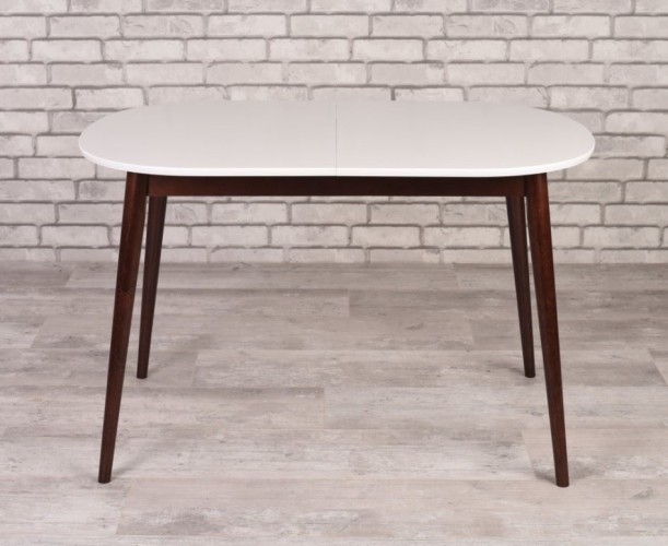 Стол овальный Алиса-1200  (белый/темный) раздвижной