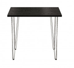 Стол для кафе Крис 800х590 ЛМДФ черный\опоры хром