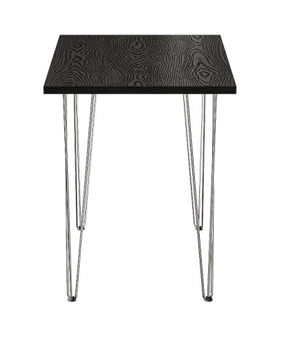 Стол для кафе Крис 800х590 ЛМДФ черный\опоры хром